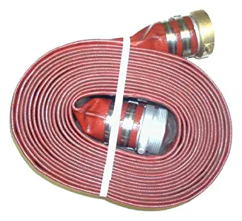 JGB Enterprises A008-0241-1650 Eagle Hose Eagleflo Eagle PVC Discharge Hose Assembly, Red, 1.5" Male X Female Water Shanks , 200 PSI Max Pressure, 1.5" Hose ID, 50' Length