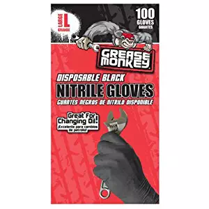 Grease Monkey 23890-110 Disposable Nitrile Gloves, Large (Pack of 100)