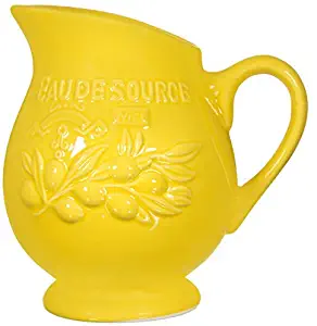 Home Essentials & Beyond 68744 45 oz. Provence Footed Pitcher, Yellow,