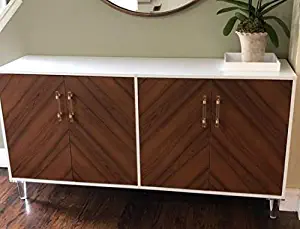 Narrow Buffet Cabinet-China Cabinets for Dining Room-Teak White 59" Wide-Welcome Storage Addition to Your Entryway, Living Room, Or Dining Room