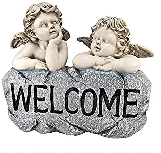 Design Toscano Raphael's Cherub Twins Welcome Statue, Two Tone Stone