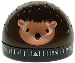 Kikkerland Hedgehog 60-Minute Kitchen Timer, Brown