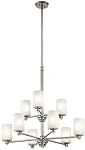 Kichler 43924NIL18 Joelson Chandelier, 9-Light LED 90 Total Watts, Brushed Nickel