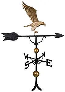 Montague Metal Products 52-Inch Deluxe Weathervane with Full Bodied Gold Eagle Ornament (Renewed)
