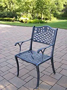 Oakland Living Tea Rose Cast Aluminum Dining Chair, Verdi Grey