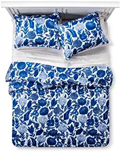 Xhilaration Blue Floral Painterly Comforter Set (Twin)