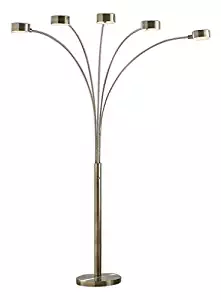 Artiva USA LED207901AB Micah 88" Antique Satin Brass LED 5-Arch Floor Lamp W/Dimmer, quot