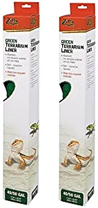 (2 Pack) Zilla Reptile Terrarium Bedding Substrate Liner, Green, 40 Breeder/50Gallon