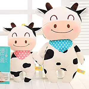 Candice Guo Happy Scarf Cartoon Milk Cow Cattle Cute Creative Plush Doll Pillow Stuffed Toy Children Birthday 1Pc Girl Boy Must Haves 1 Year Old Boy Gifts The Favourite Anime