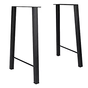 Tengchang 28'' Industry Trapezoid Dinner Table Leg Metal Cast Iron Bench Legs Set of 2