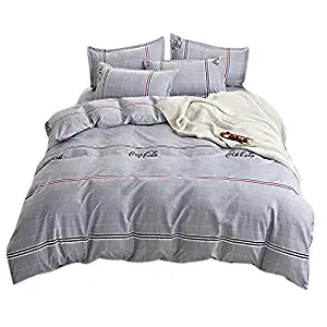 KFZ Girls Magic Beer Bed Set [4pcs Twin Full Queen King Sheets Set Flat Sheet, Duvet Cover Without Comforter, 2 Pillow Cases.] LJ1809 Princess Peppa Designs (Love Cocacola, Grey, Queen 78"x91")