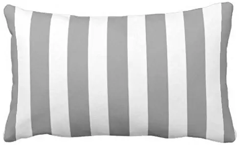 Oldeshop New Pillows Pillowcase Standard Decorative Classic Designer Stripes in Grey and White Throw Bedding Pillow Cases 16X24 Inches