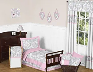 Sweet Jojo Designs 5-Piece Pink, Gray and White Elizabeth Toddler Bedding Girl Set