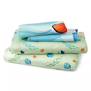 Finding Dory 'Marine Adventure' Sheet Set - Dory and Nemo, Just Keep Swimming - Soft and Comfortable Microfiber Sheets (Twin)