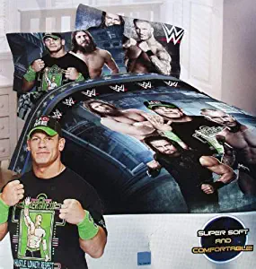 WWE Industrial Strength Full Comforter & Sheet Set (5 Piece Bed in A Bag) + Homemade Wax Melts