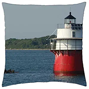 Lighthouse in Plymouth,MA - Throw Pillow Cover Case (16