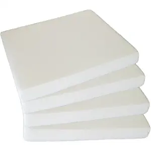 4-Pack White Upholstery Foam Seat Cushion Inserts; Square 2" x 16" x 16" Foam Tiles Project Foam, Pillow, & DIY Home Décor