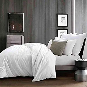Kenneth Cole Theo Full/Queen Duvet Cover Set in White Cotton