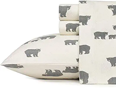 Eddie Bauer Bear Family Flannel Sheet Set, Queen