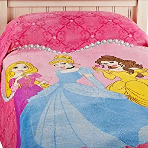 Disney Princess 'Tiara' Twin / Full Size Plush Blanket - 62" by 90"