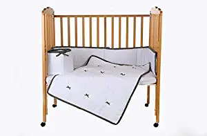 Baby Doll Bedding Forever Mine Junior Mini Crib/Port-a-Crib Bedding Set, Grey