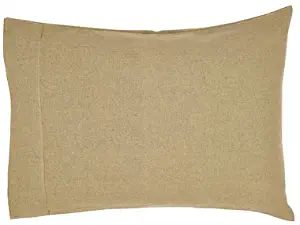 VHC Brands Classic Country Farmhouse Bedding-Burlap Natural Tan Pillow Case Set, Standard