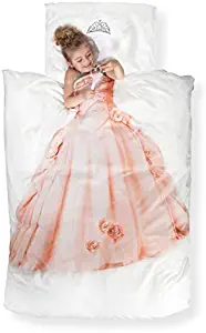 Snurk Duvet Cover Set Duvet Cover with Matching Pillowcase – 100% Cotton Duvet Cover and Pillow Case Set for Kids – Soft Cover Bedding for Your Little One – Life-Size Princess for Twin-Size Beds and