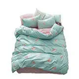 KFZ Bed Set Bedding Set Duvet Cover Flat sheet Pillowcovers No Comforter DL Twin Full Queen King Set Watermelon Strawberry Plants Design for Kid Adults Sheet Sets (Watermelon, Blue, Twin 59"x79" 3pcs)