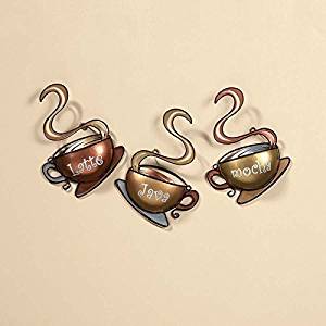 OTC Coffee House Cup Mug Latte Java Mocha Metal Wall Art Home Decor (1, DESIGN 1)